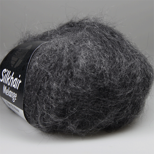 LANA GROSSA Silkhair (719-721) Farbe 719 schwarz/grau meliert