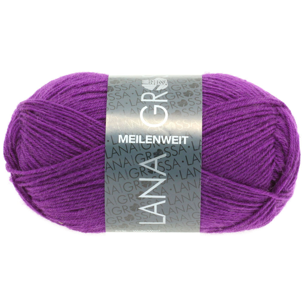 LANA GROSSA Meilenweit 4-fädig uni  Farbe  1361 violett