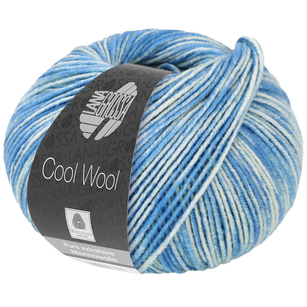 LANA GROSSA Cool Wool (6521-6526) Farbe  6523  Neonblau/Zartblau