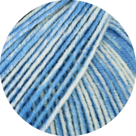 LANA GROSSA Cool Wool (6521-6526) Farbe  6523  Neonblau/Zartblau