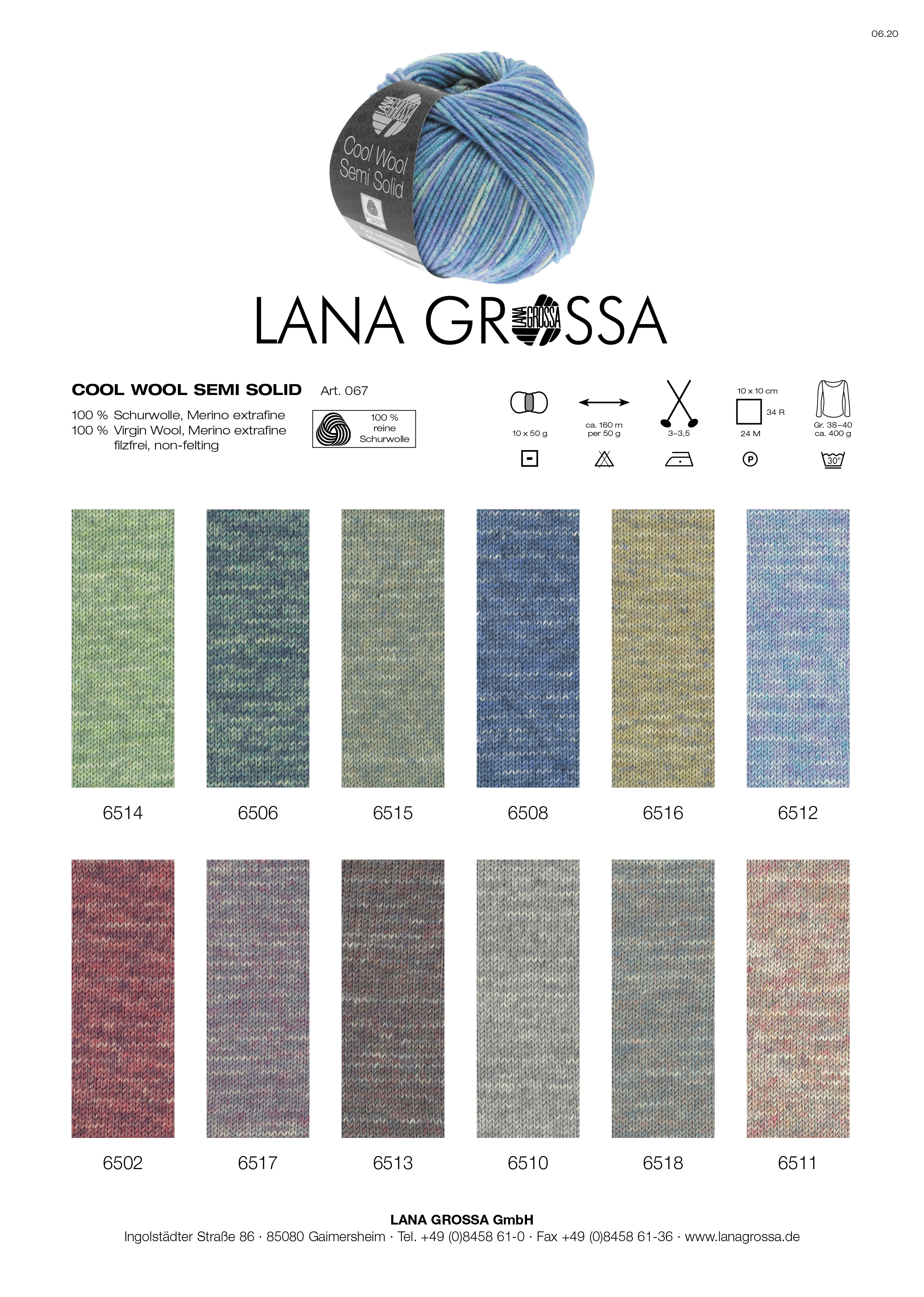 LANA GROSSA Cool Wool Semi Solid Farbe 6511 Rosa/Graulila/Ecru meliert 