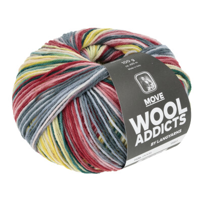 LANGYARNS Wooladdicts Move Farbe  6 anthracite/red/green/yellow